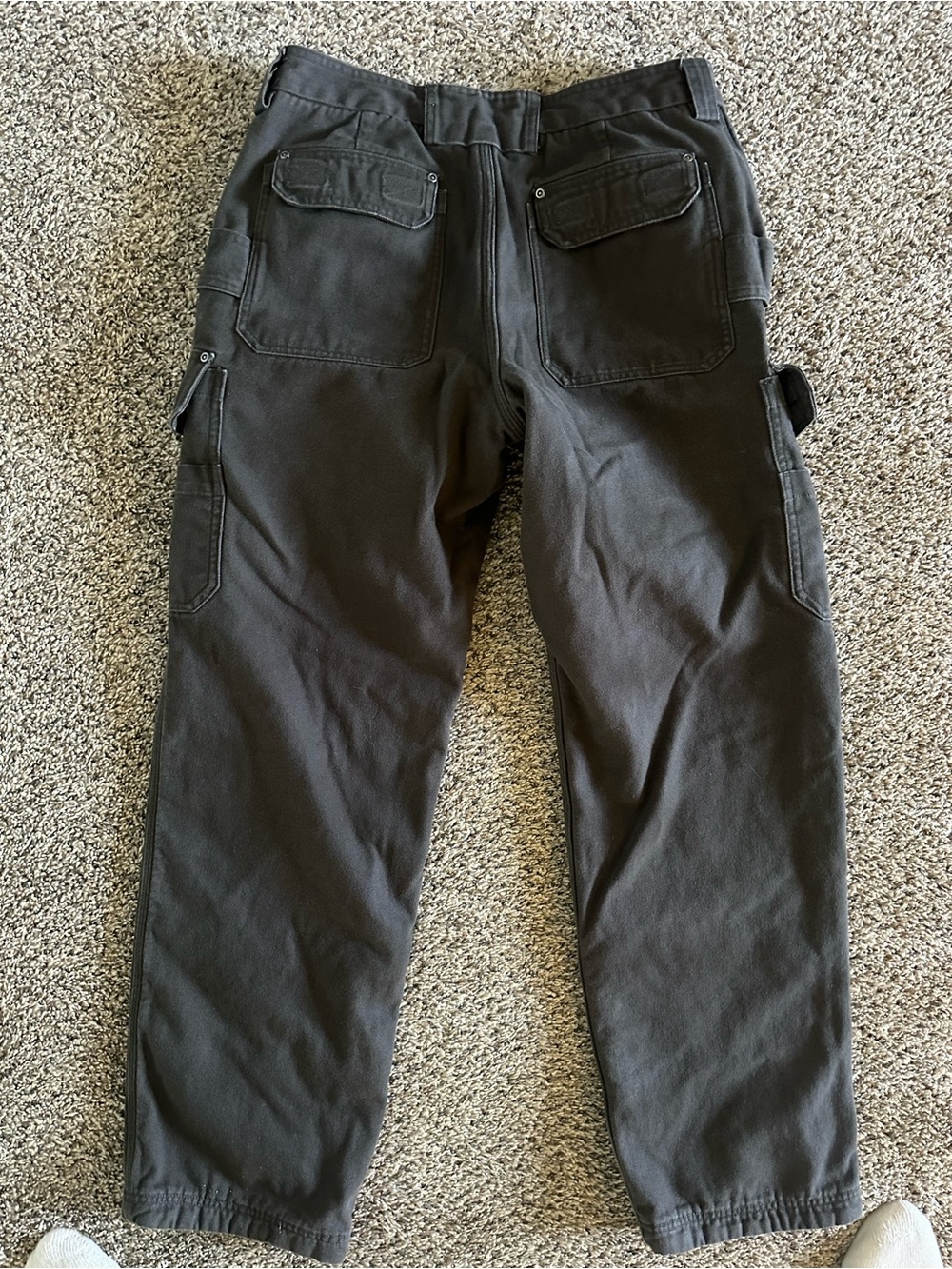 Duluth Trading Co. Fleece Lined Men's Cargo Pants in Dark Taupe - Picture 4 of 4